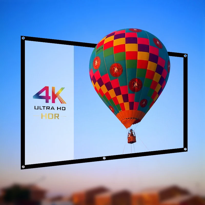 100 Inch HD Portable Projection Screen Outdoor Foldable Projector Movies Screen Double Sided Projection