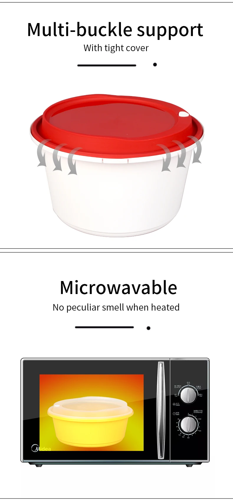 LOKYO microwave round pp plastic meal prep round soup bowls food packaging disposable plastic bowl