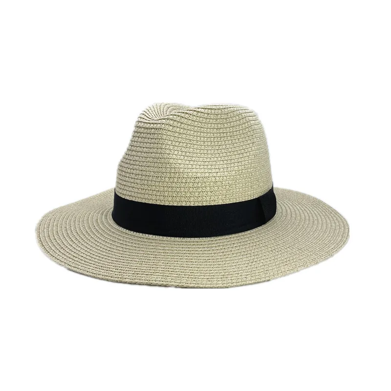 Outdoor Women Men Unisex Spring Summer Breathable Sun Straw Braid Floppy Fedora Beach Panama Cap Straw Hats