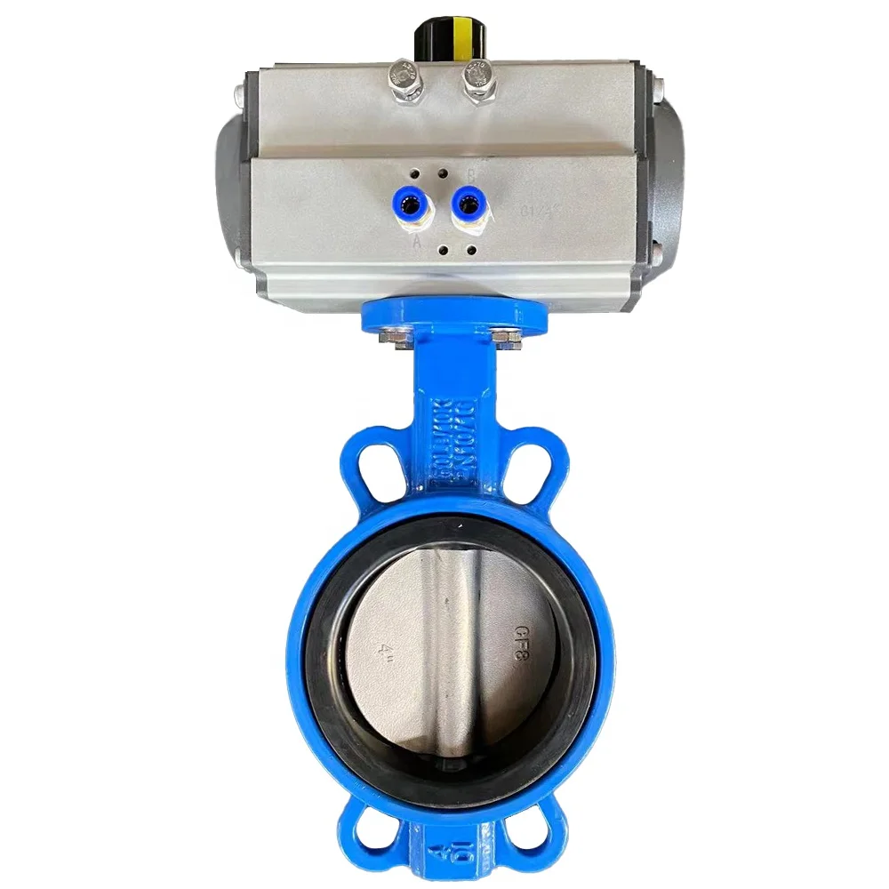 Pneumatic Actuator Wafer Type Butterfly Valve PN16 with Positioner