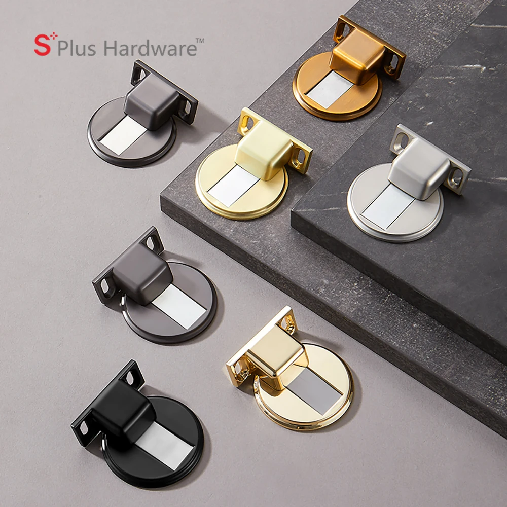 Door Accessories  Mount Doorstops Zinc Alloy Black Door Stop Magnetic Door Stop