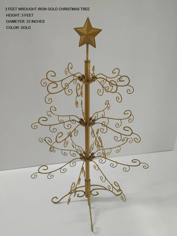 3 Feet Gold Iron  Tree Christmas Decoration Jewelry and Accessory Display Rack