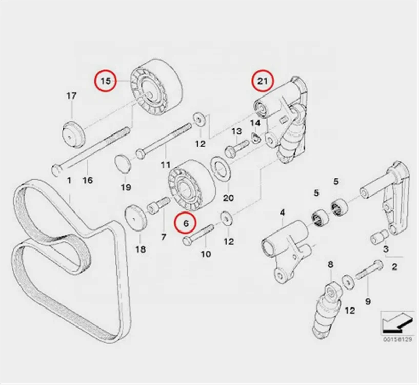  M54 E39 E60 гидравлический натяжитель ремня для bmw E53 E66 привода Натяжной ролик 11287838797
