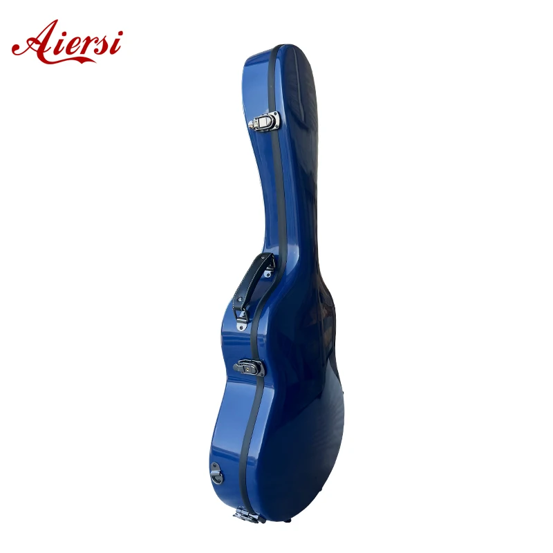 China Aiersi High Quality Blue Fiberglass Guitar Case for Classical and Acoustic Guitar