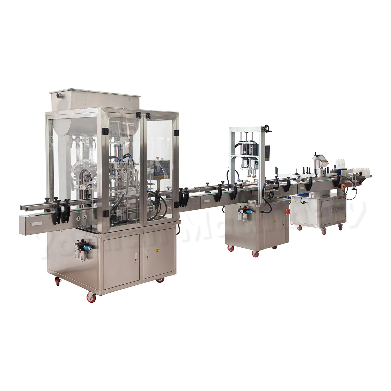 YL-L Fully Automatic 4 Head Jam Jar Filler Cosmetic Cream Paste Filling Capping Labeling Machine Production Line
