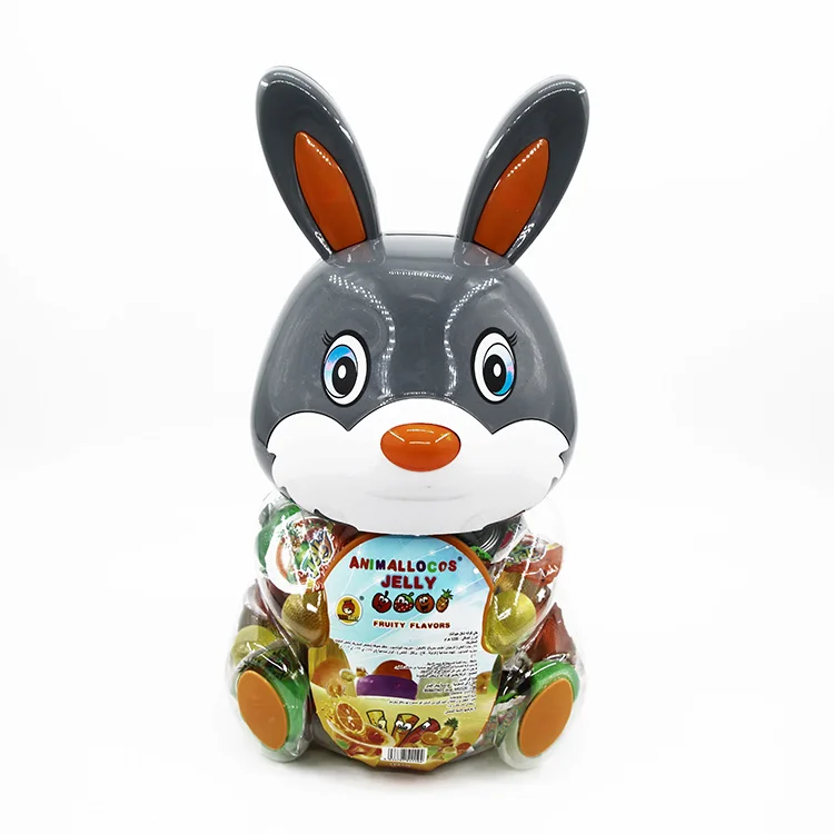 Халяльные Мультяшные животные кролик контейнер фруктовый вкус желе пудинг конфеты 13 г Желейная чашка