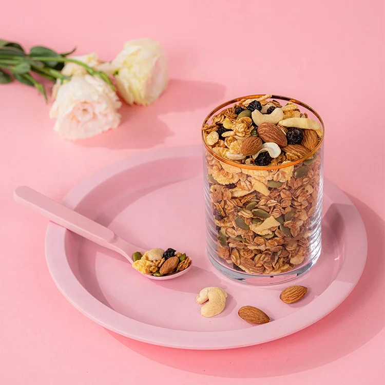 Food Healthy Fruit Baked Oatmeal Cereal Chia Seed Baked Cereal With Coffee Nuts