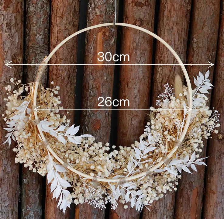 Magic Boho Wall Hanging Small Wreaths handmade natural hoop wreath  for Indoor Farmhouse Housewarming  Wedding Thanksgiving Deco