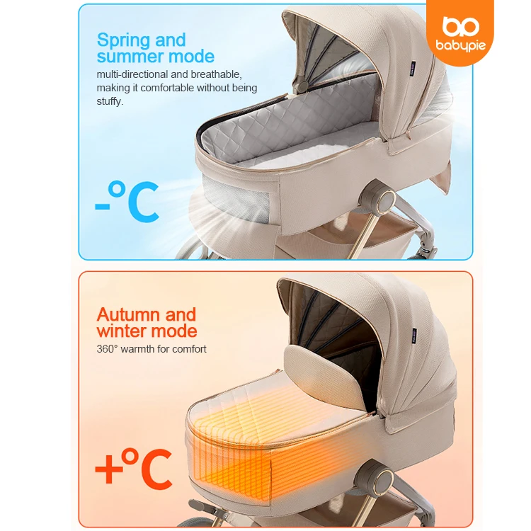 Factory Direct Aluminum Baby Stroller Trio Passeggino Push Chair