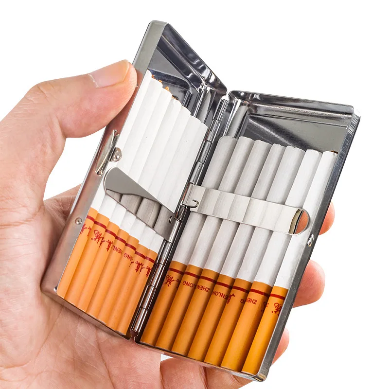 Lengthening 10cm metal portable long cigarette case pocket mirror fashion creative double-sided cigarette box