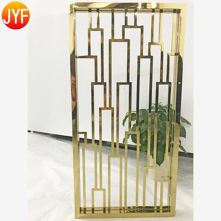 H635 SUS 304 Shiny Gold Mirror Stainless Steel Screen Partition Privacy Room Divider
