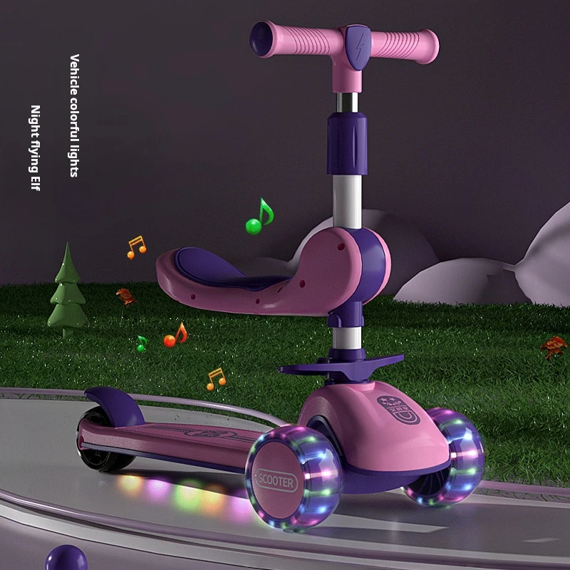 Kick scooter popular adjustable height multifunction 3 in 1 kids scooter with 3 PU led light wheels kick Baby scooter for sale