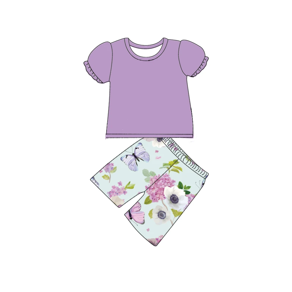 Toddler Customized Hot Summer Casual Daisy Flower Crop Top Tank Bummies Set 0-6 Years Old Baby Girls Clothing Sets