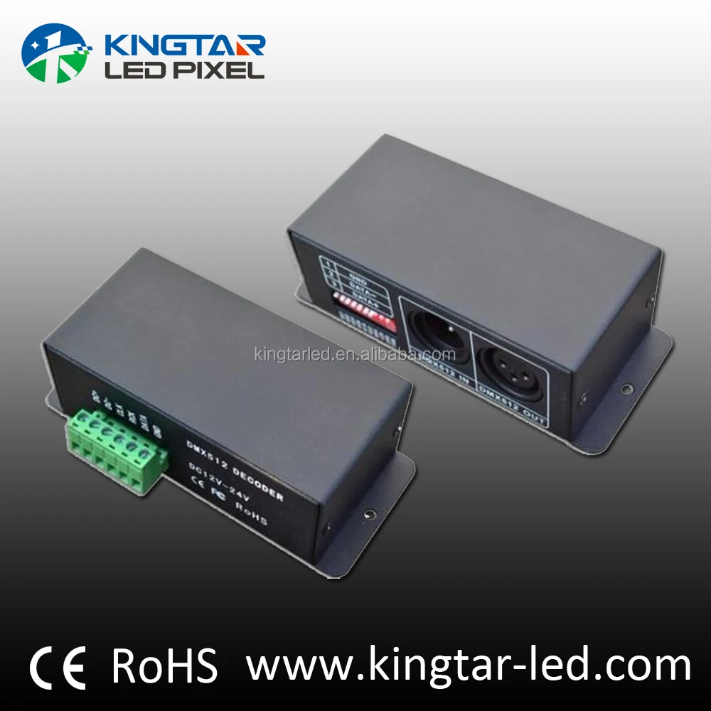 WS2801 WS2811 UCS1903 SPI 3-Channel DMX Decoder Manual Switch Controller for DC5V-24V 12V ROHS Certified