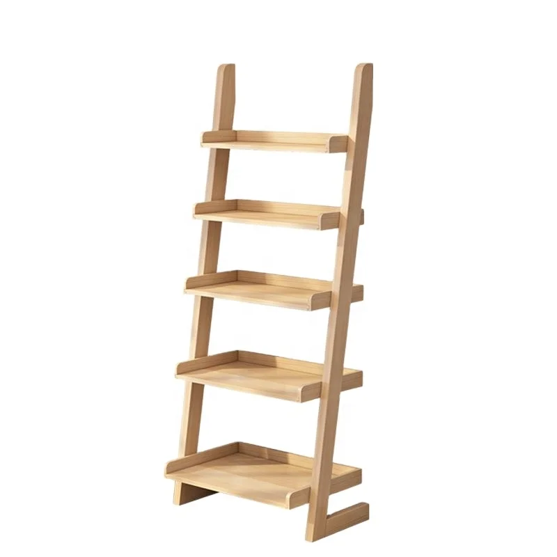 Hot Selling Wood Bookcase With 5 Wooden Shelves Multifunctional Vintage Bookshelf For Home Living Room Office