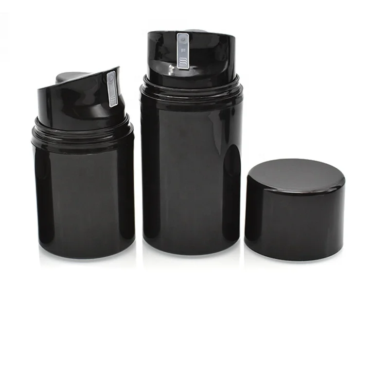 empty black 30ml 50ml 80ml 100ml 120ml 150ml Cosmetic Essential oil plastic Airless pump Bottles