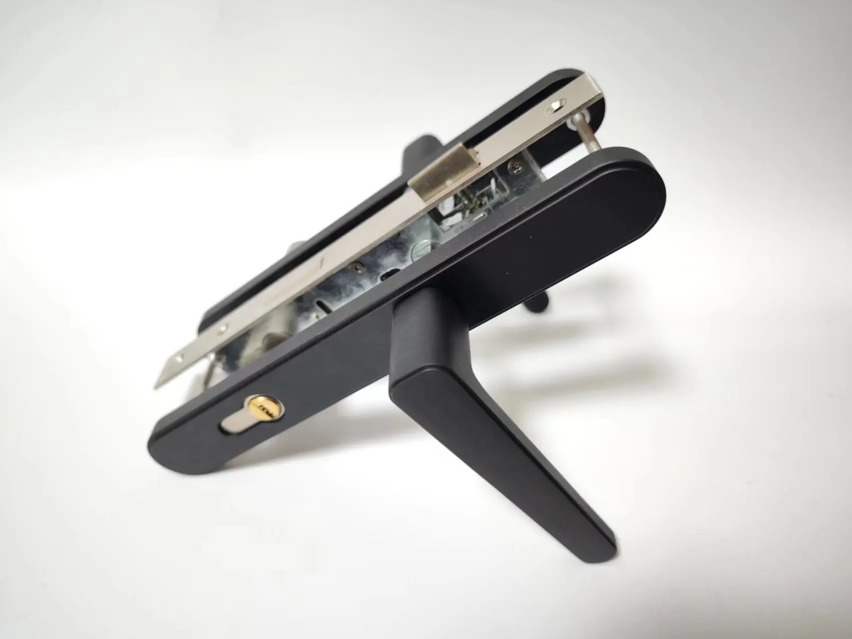 Hot Fashion CNC Black Hotel House office building sliding  Aluminum handle ODM OEM Matt Black Door handle Lever Door Lock Handle