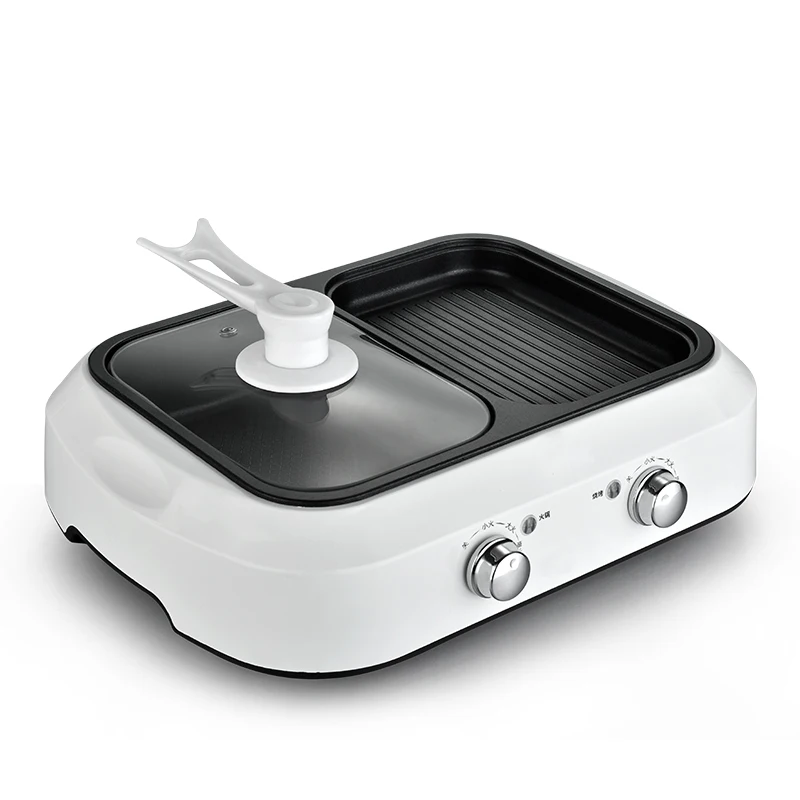 
Fashion 2 in 1 electric grill Portable electric grill with pot hot pot grill suitable for 2-3 people 