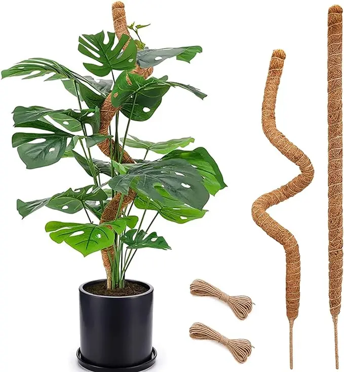 Moss Pole, 25 Inch Bendable Moss Pole for Plants Monstera, Moss Poles for Climbing Plants Indoor