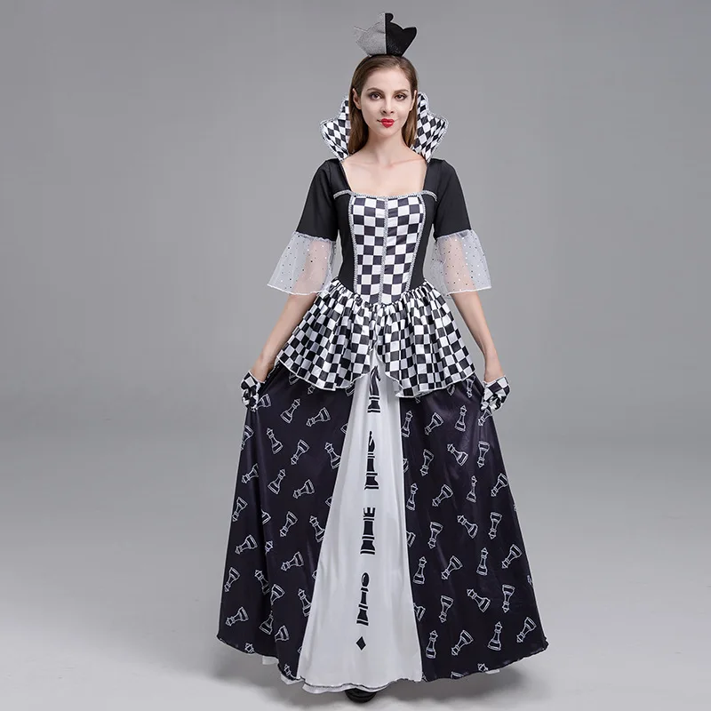 Halloween Adventures In Wonderland Queen Dress Sexy Casino Clown Dress Witch Dress Up Masquerade Halloween Costumes Bulk