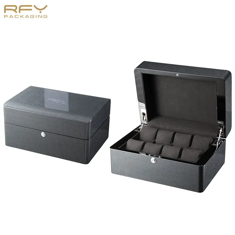 solid wood watch gift box wooden boxes with hinged lids