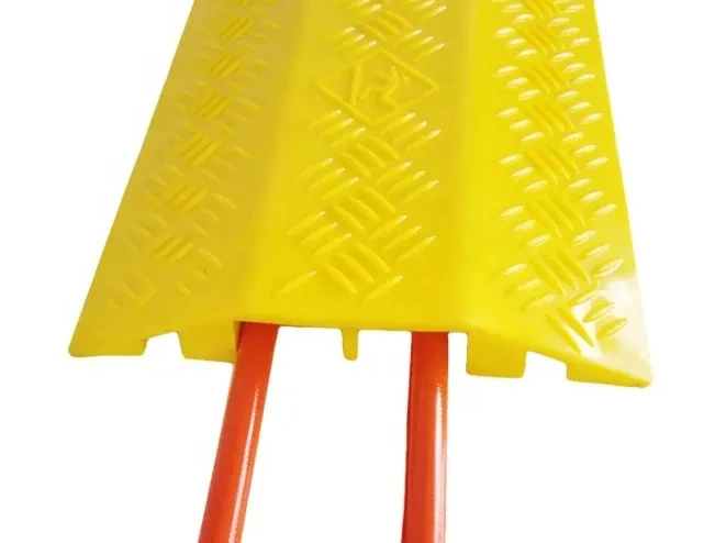 Wholesale Lightweight Durable Polyurethane Plastic Office Floor 2 Channel Cable Ramp Wire Cord Protector Drop Over Cable Covers