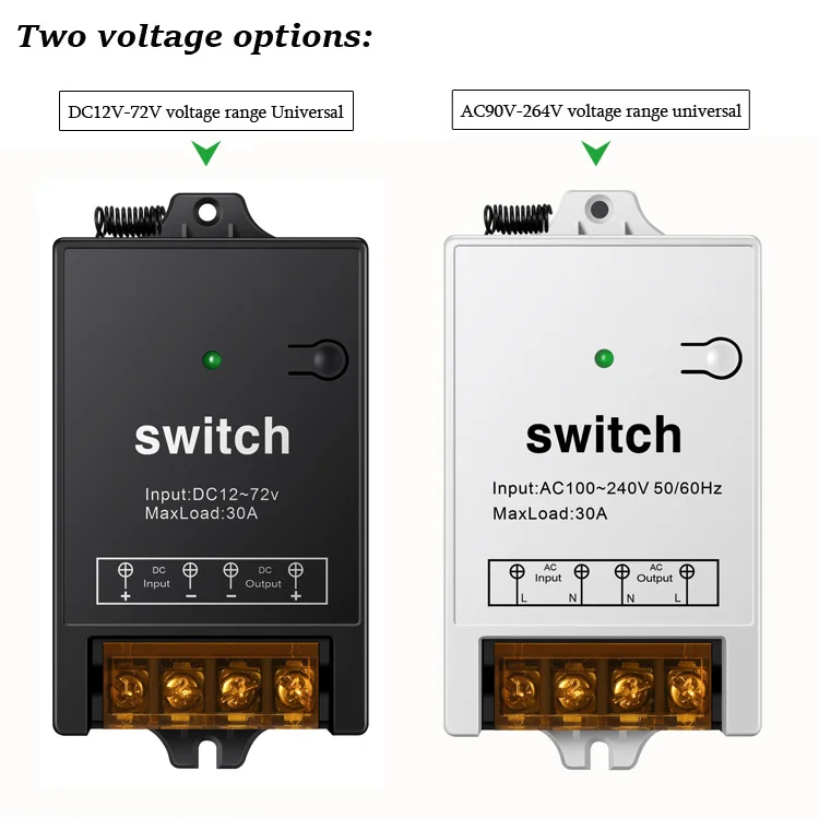 high quality high power outdoor ac 220v 110v home wall light RF intelligent digital  Wireless Remote Control Switches for motor