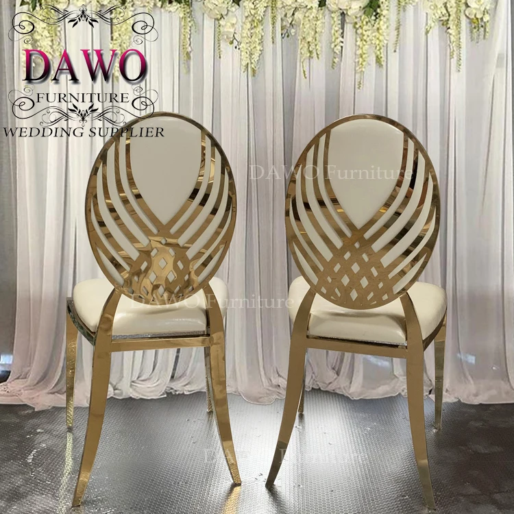 top grade  leather seat event royal gold wedding chairs for sale