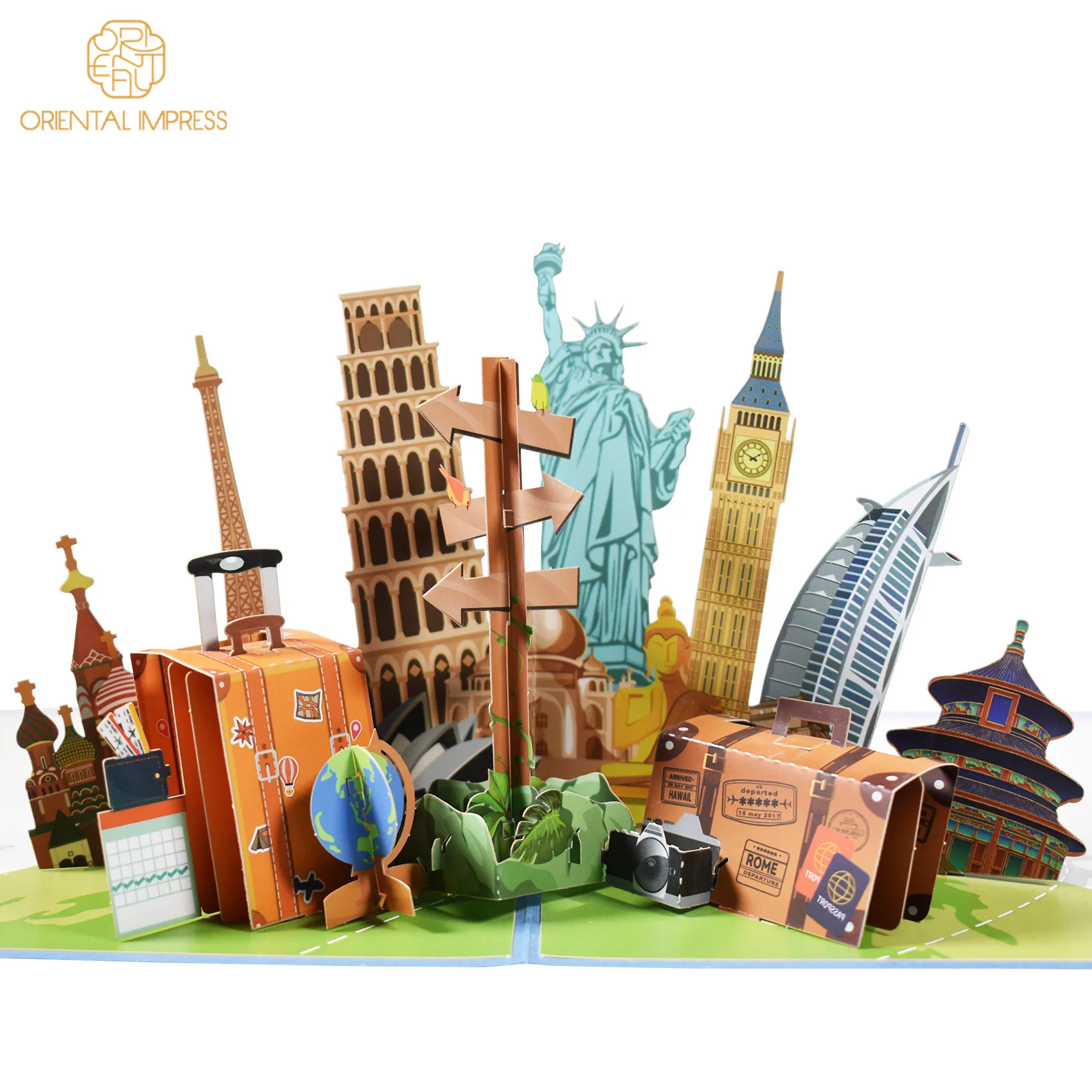 Creative 3D World Landmarks Pop Up Famous Architectures Greeting Card for All Occasions