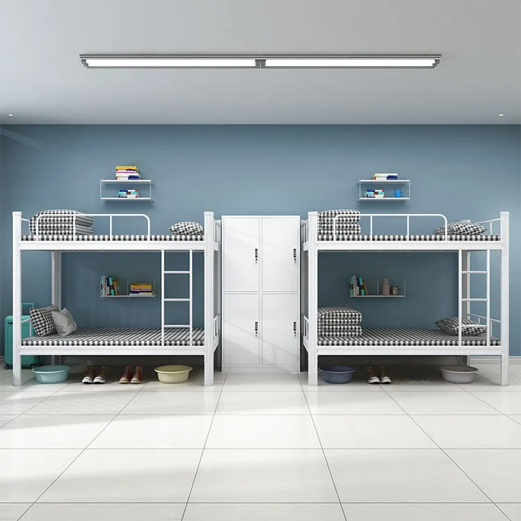 High quality can be customized school dormitory double over double steel bunk beds for adults