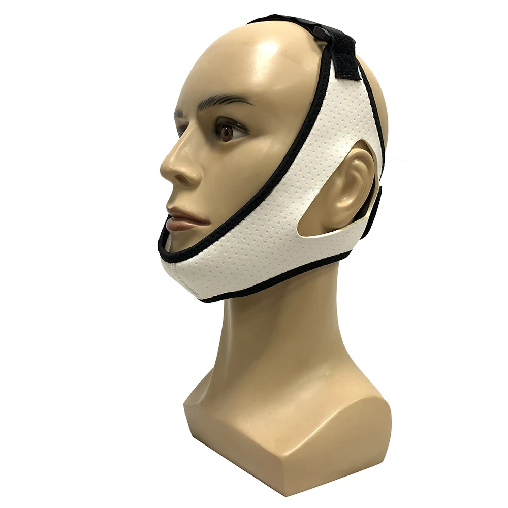 Adjustable Triangle Anti Snoring Solutions Guard Snore Stopper Jaw Belt White Anti Snore Chin Strap