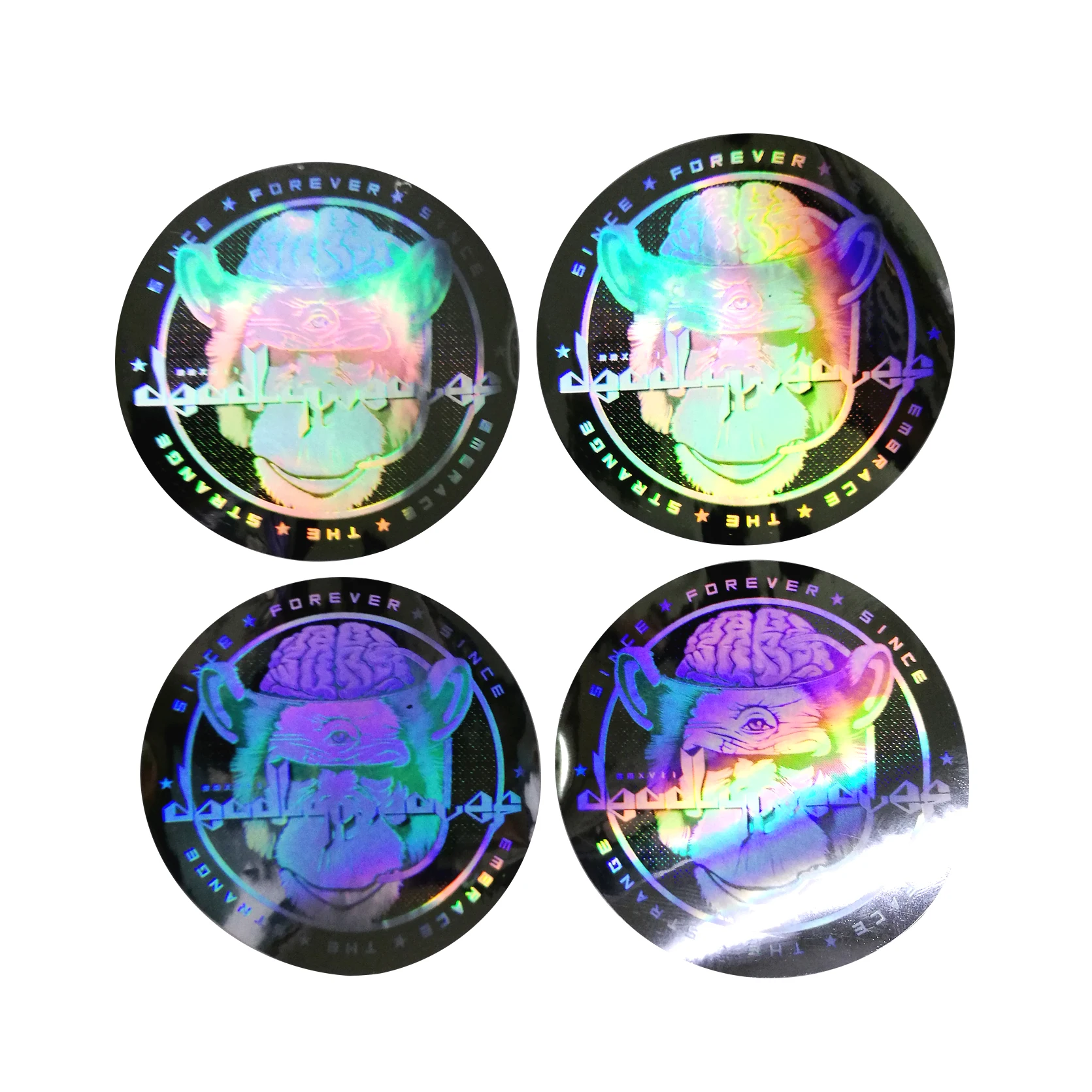 3D flip flop micro text security laser label warranty seal hologram sticker label
