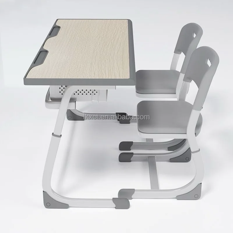 Double Seat Metal School Table And Chair School Furniture Wooden Table Board Double Desk And Chair Set