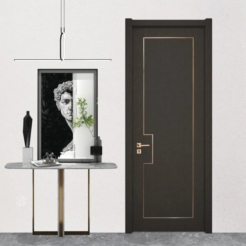 mdf interior door with smart door lock for villas