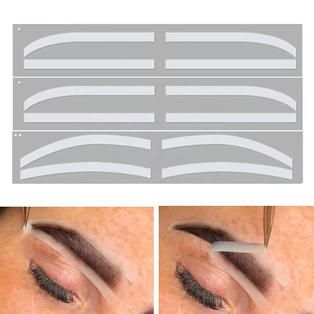 Oem Disposable Silicone Template Tape Airbrush Guide Eyebrow Auxiliary Shaping Stencil Kit Pmu Tattoo Eyebrow Sticker