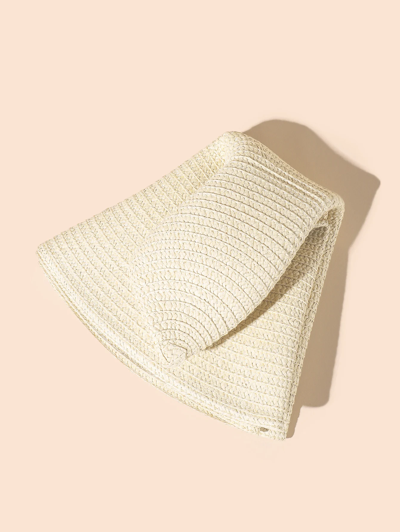 Foldable Large Brim Sunshade Hat Beige Oversized Panama Beach Women Straw Hat