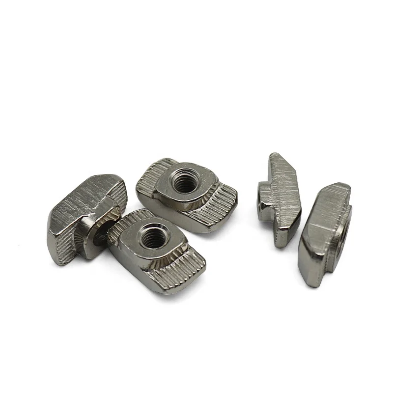 China hot sale T nut aluminum profile accessories nickle steel hammer head T-nut with M4/M5/M6/M8