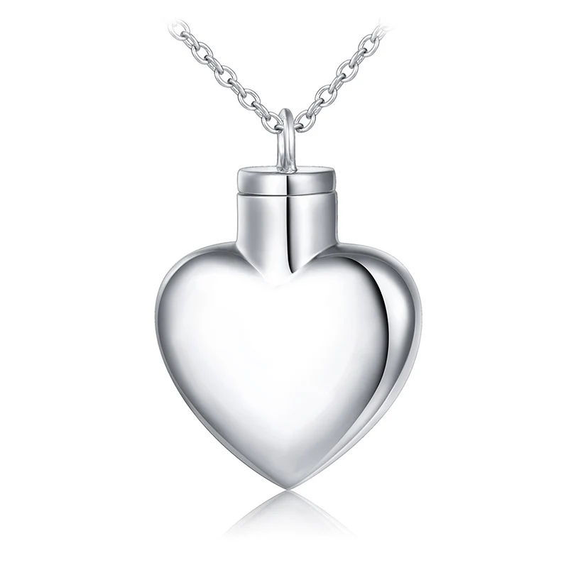 925 sterling silver blank heart cremation necklace engraved ashes urn necklace