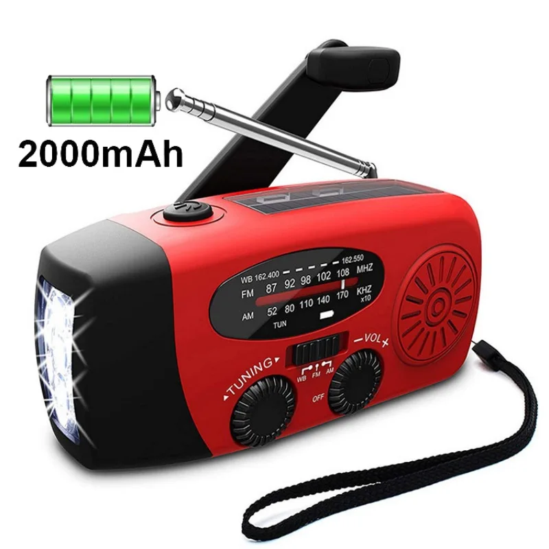 Portable Solar Flashlight Radio Emergency Crank Weather Am/Fm Radio With Flashlight And Phone Charger