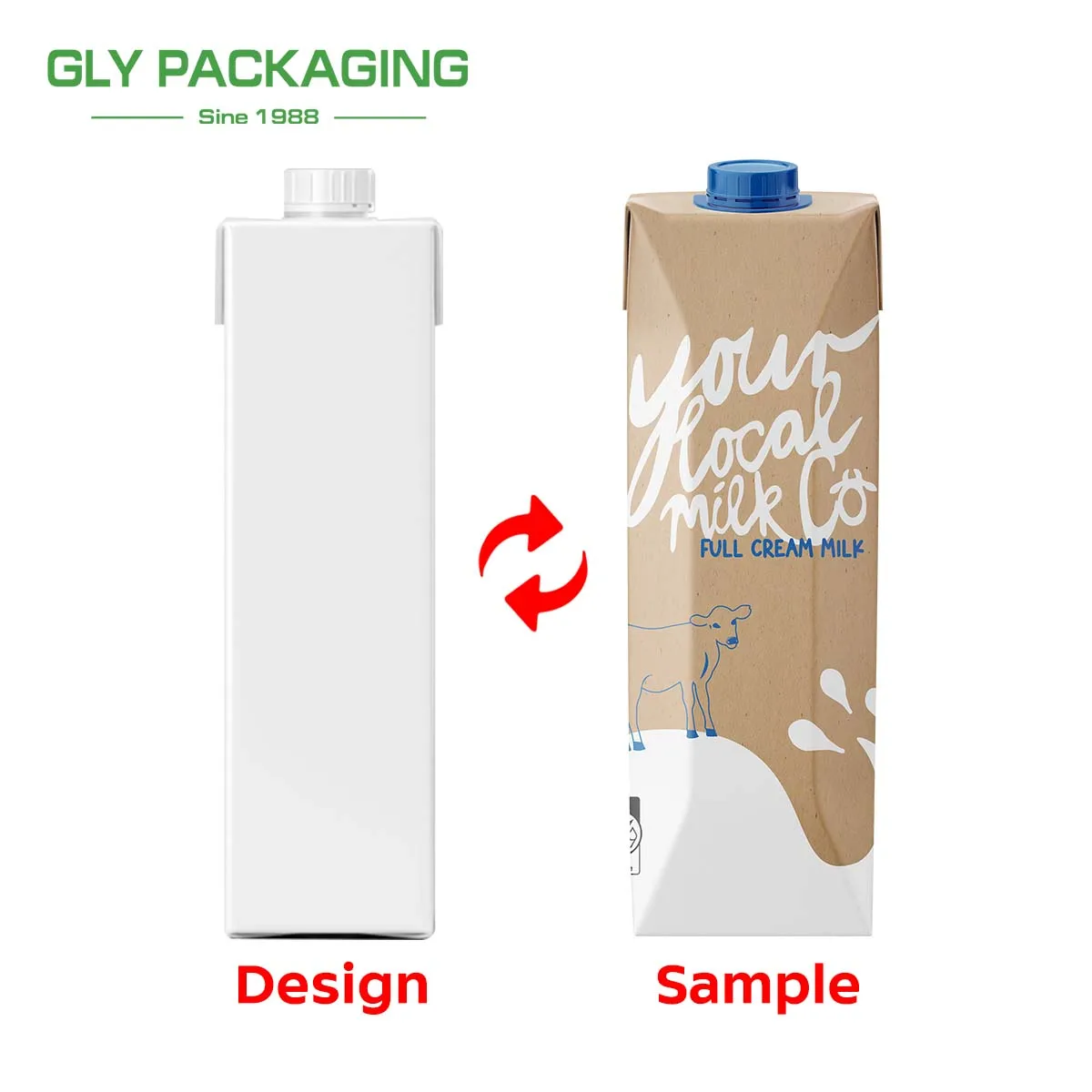 1l Square Juice Carton Milk Carton Aseptic Brick Carton