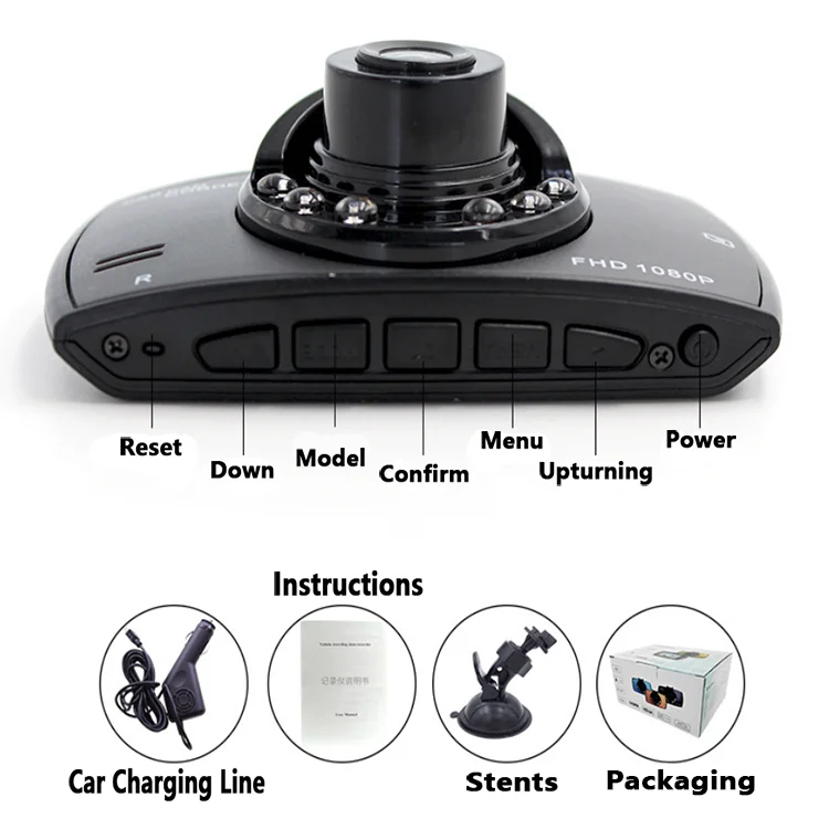 Full HD 1080P Car DVR Camera Auto 2.2 Inch Rearview Mirror Digital Video Recorder Dual Lens Dash Camera