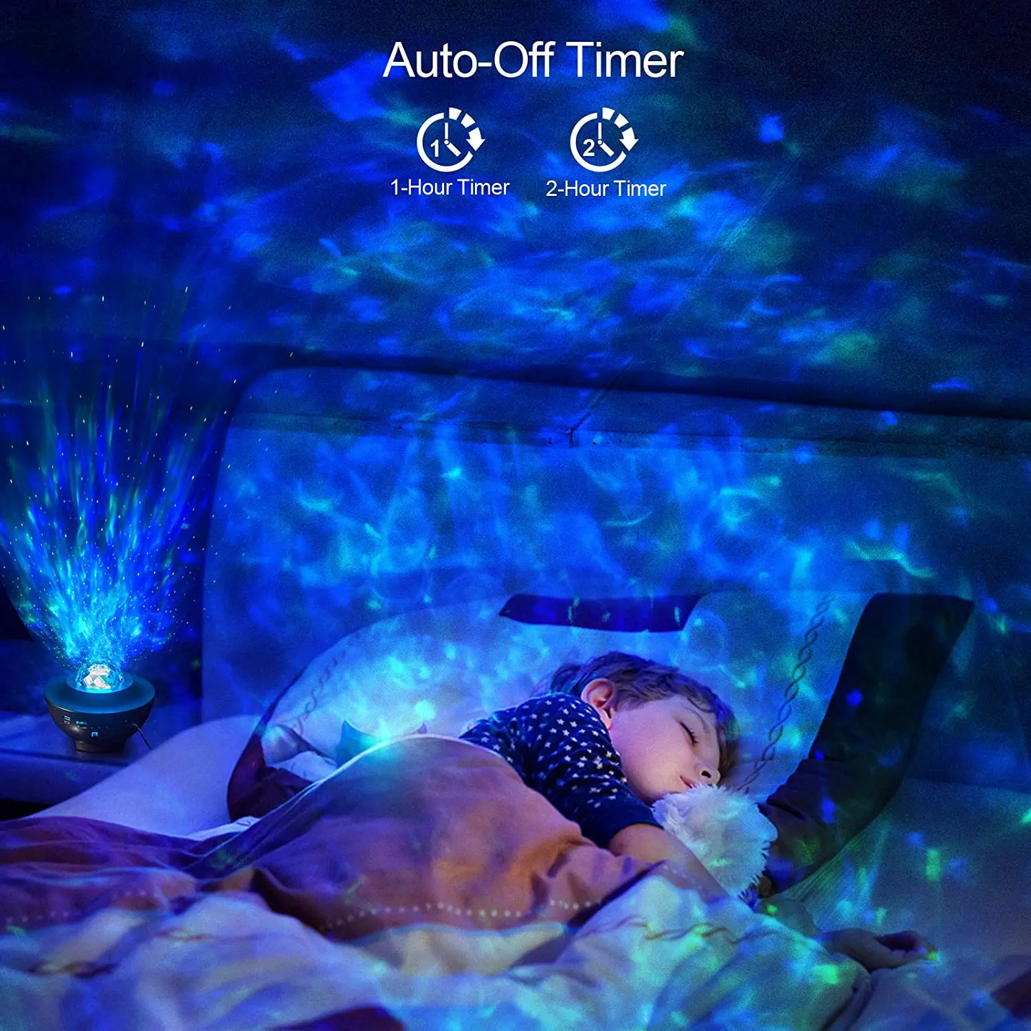 Party Colorful Flashing Star Projector with 10 Color Variations in Bedroom with Speaker LED Light