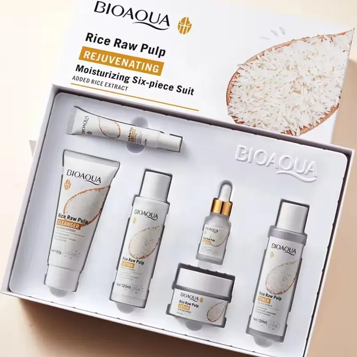Vegetarian Anti-aging Rice Face Set 30ml Vitamin e niacinamide retinol hyaluronic acid Serum Vitamin c Skin care Serum set