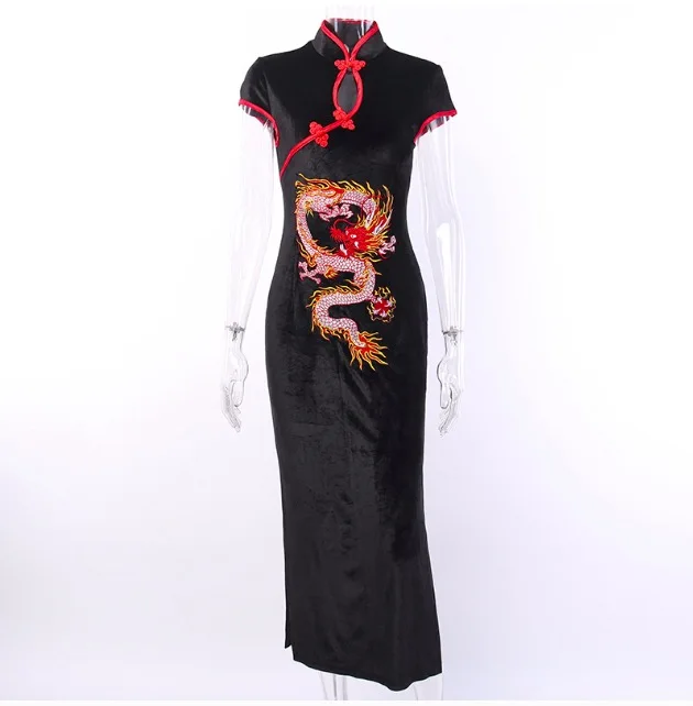 sexy Chinese dresses Chinese red qipao oriental styled dresses satin Chinese style modern cheongsam