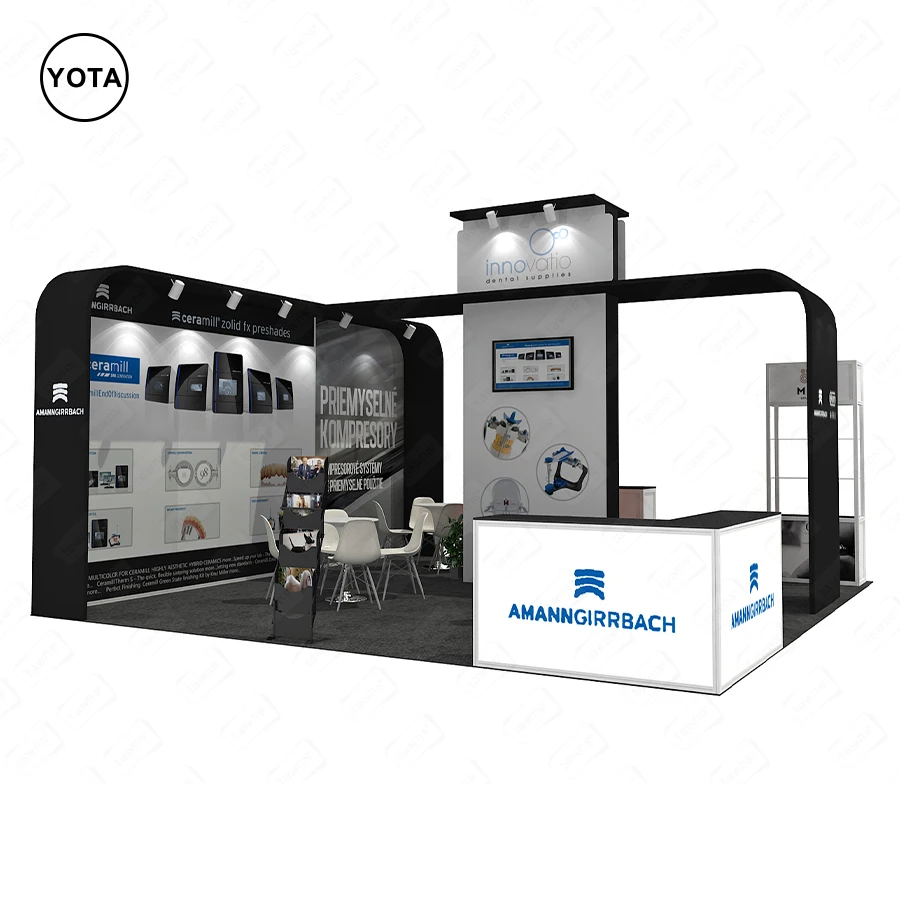 Tawns Easy Set Up Modular Trade Show Equipment Booth Stand Tension Fabric Aluminum Frame Banner Stand for Exhibition Expo