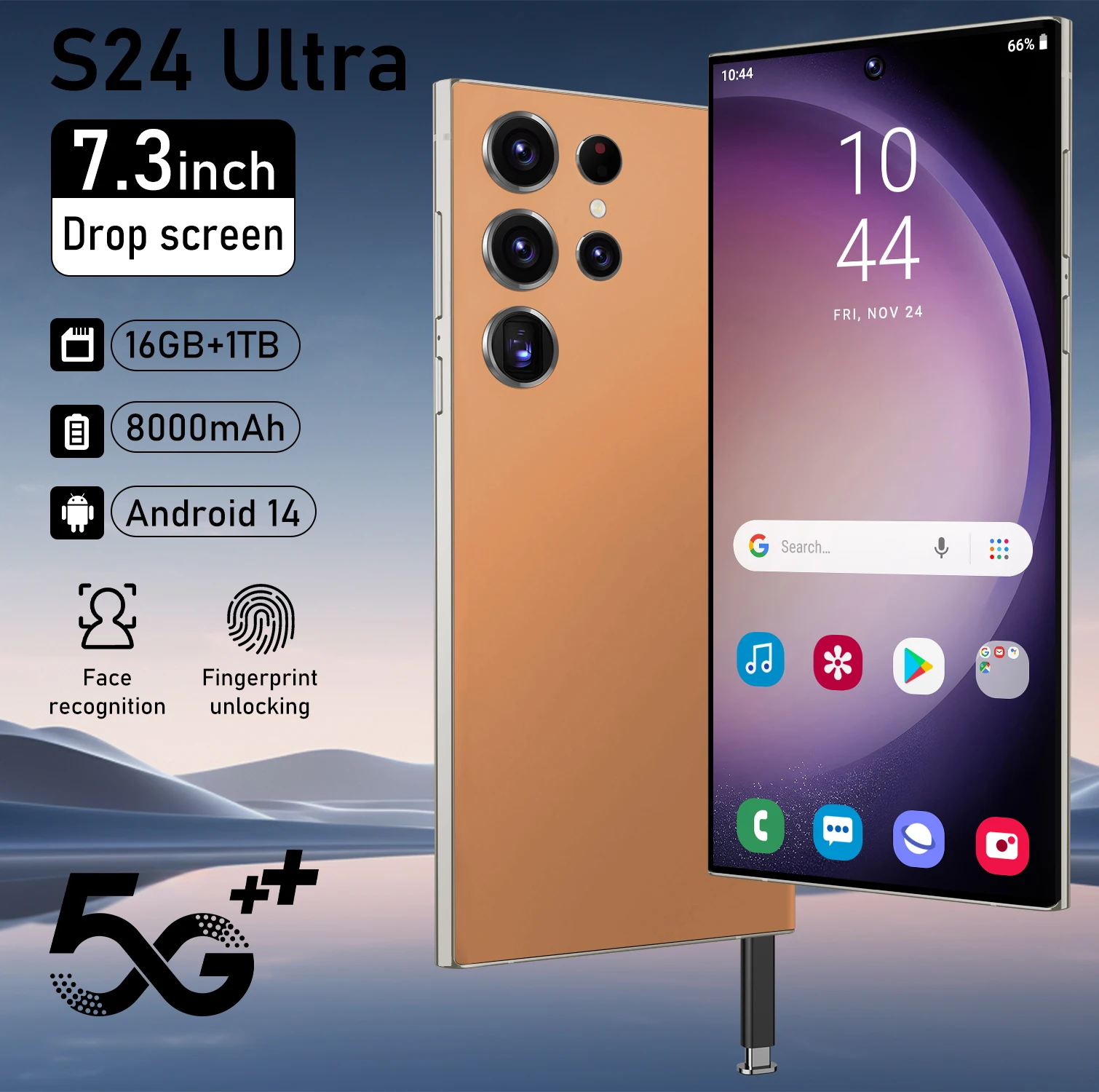 2024 Original S24 Ultra AI Smartphone 16GB Unlocked Android 13 Phone 4G 5G Dual SIM 16GB+1TB Memory English Operating LTE CDMA
