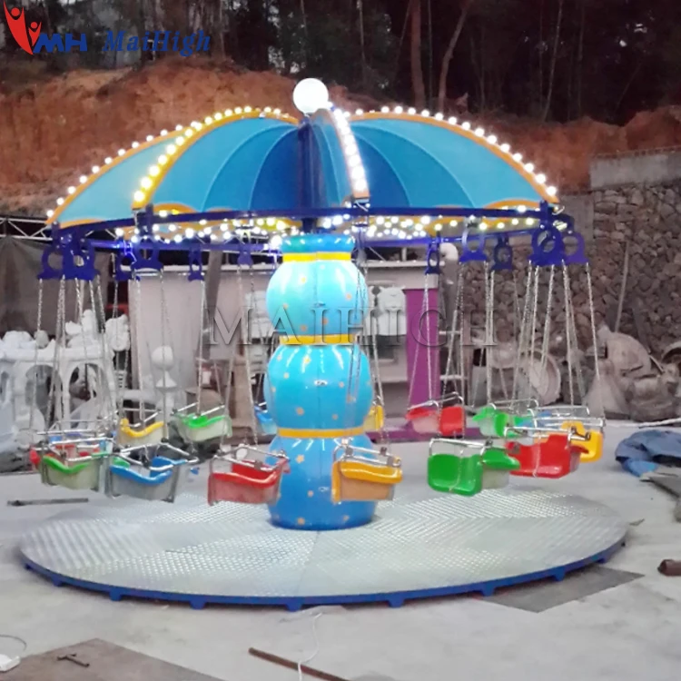 Outdoor/Indoor Garden Playhouse School Kindergarten Airport Use 16 Seats Park Rides Kids Swing Fruit Flying Chair