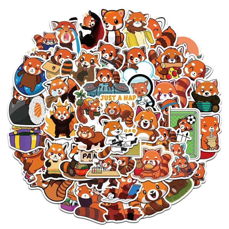 2022NEW Stickers for Water Bottles,Cute Red panda graffiti sticker decorative luggage compartment notebook waterproof stickers