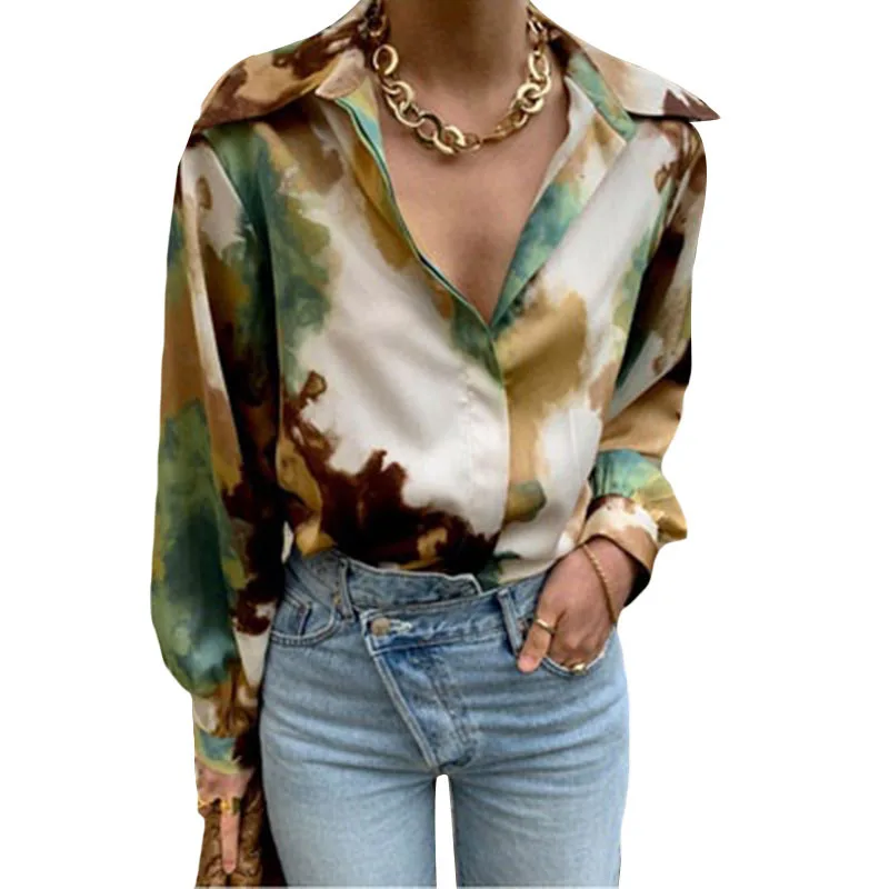 Oneinall нагрудные с длинным рукавом прямые свободные блузки женские весенние новые модные костюмы 2021