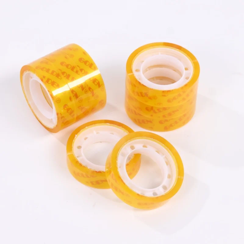 BOPP Stationery Tape Small Adhesive Packing Golden Tape For Students and Kids School Use